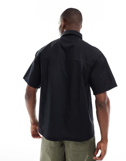 The North Face – Heritage – Kurzärmliges Hemd in Schwarz mit Brusttasche, 4 von 4