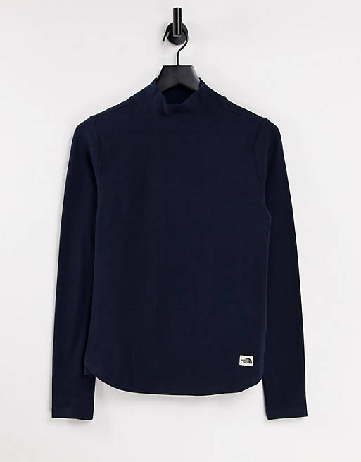 Designer Brands The North Face Heritage Label Polar long sleeve t-shirt in navy 