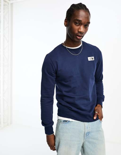 The North Face Heritage logo patch sweatshirt in navy