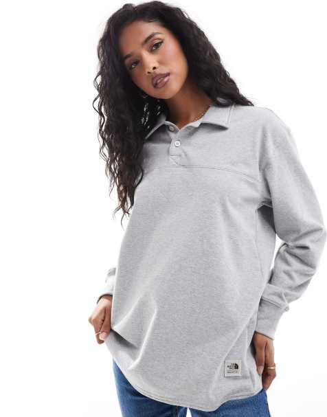 The North Face Heritage long sleeve rugby T-shirt in light gray - view 1