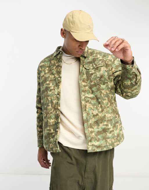 The North Face Heritage M66 insulated shirt jacket in camo