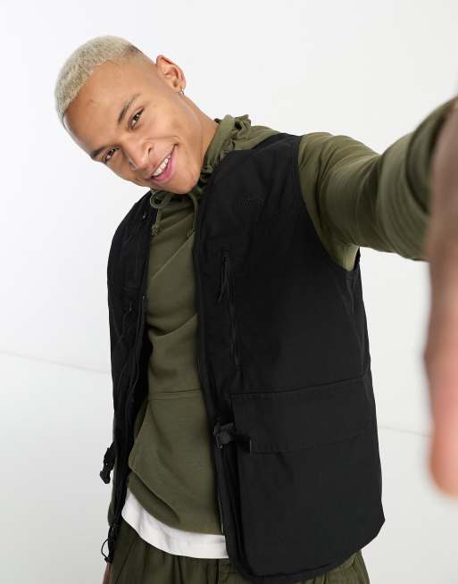 North face mens black vest sales