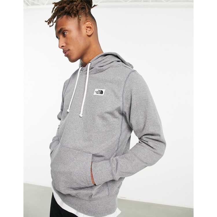 The North Face Heritage patch chest logo hoodie in gray