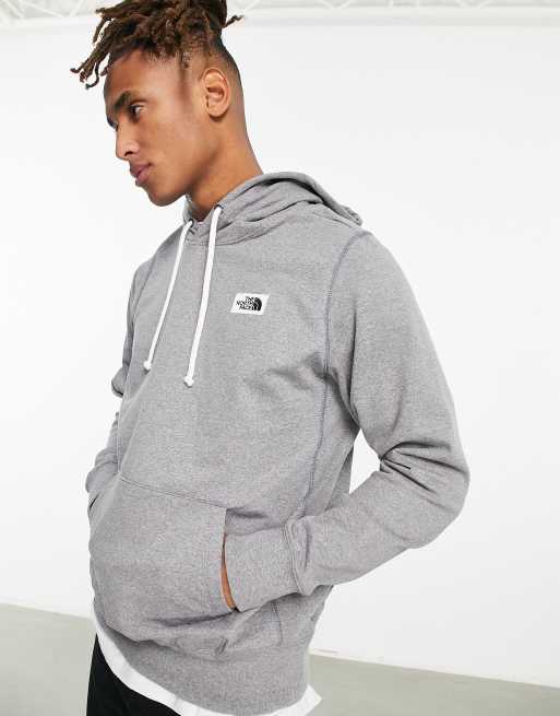 The North Face Heritage patch chest logo hoodie in gray | ASOS