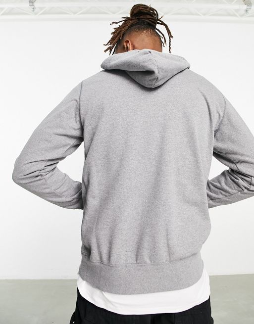 The North Face Heritage patch chest logo hoodie in gray