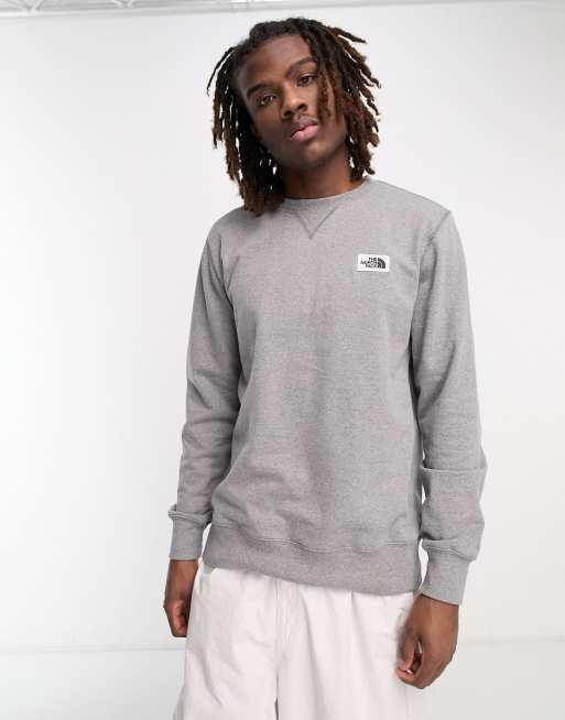 The North Face Heritage patch chest logo sweatshirt in gray | ASOS