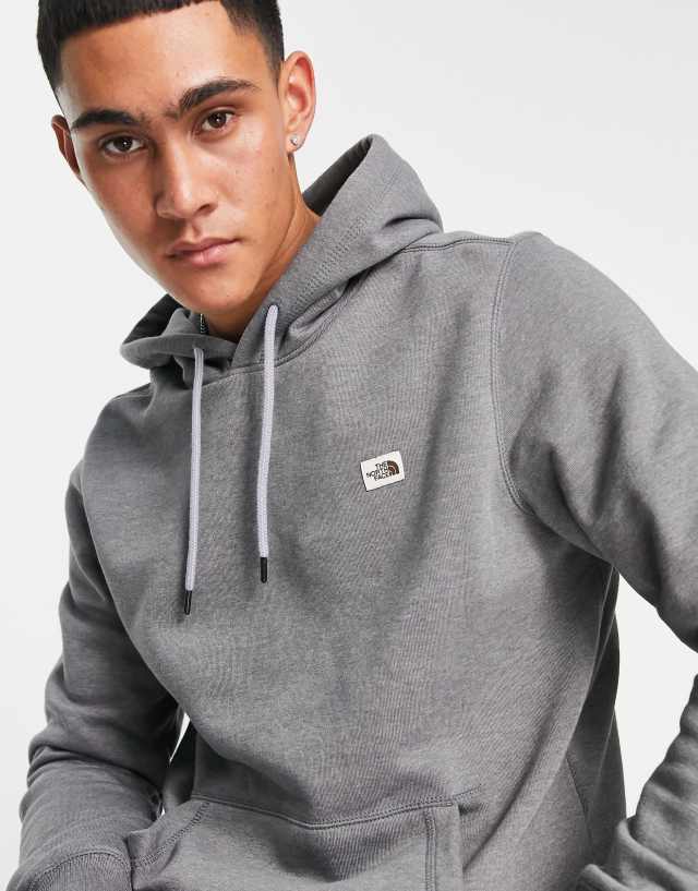 The North Face Heritage Patch logo hoodie in gray 0