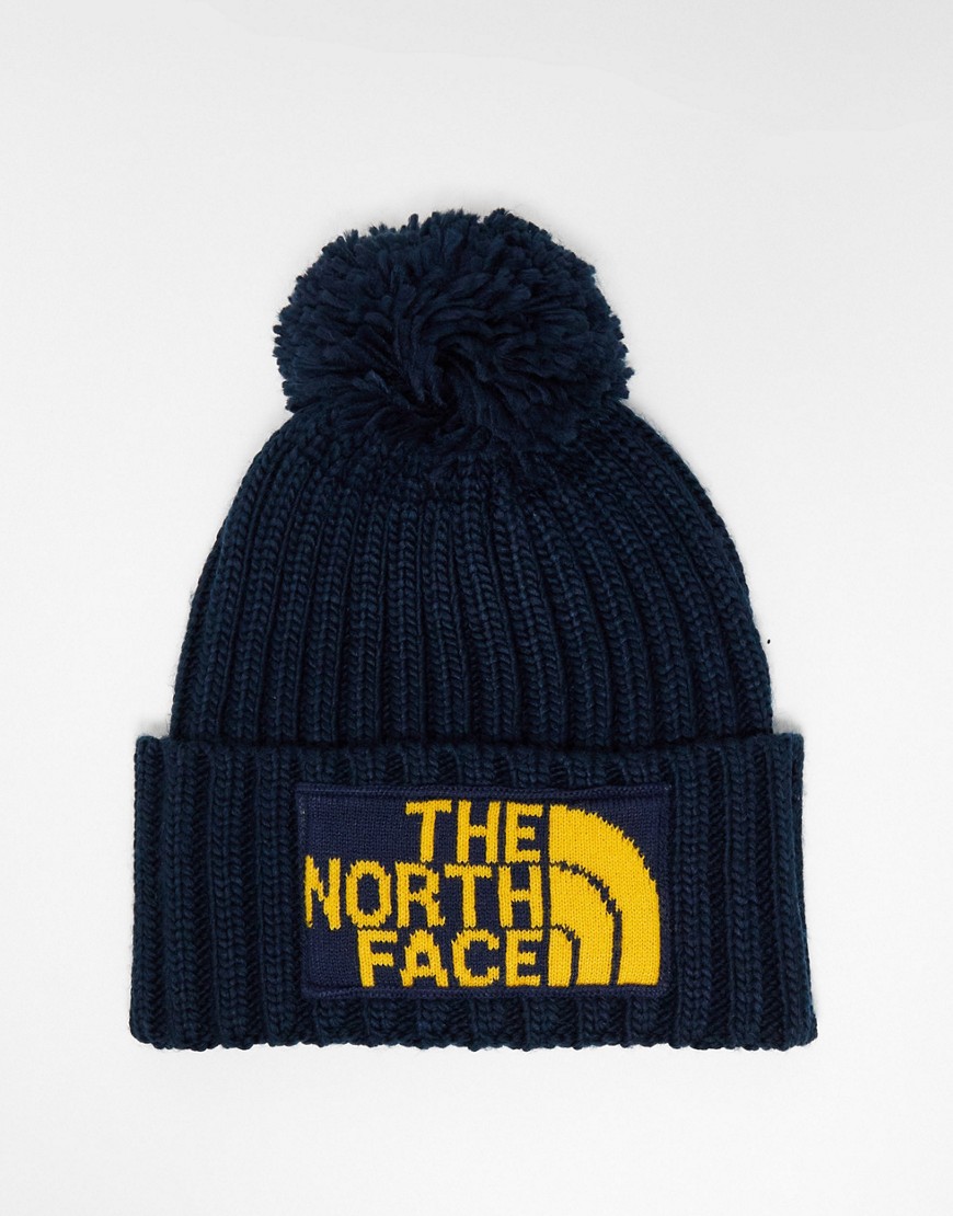 The North Face Heritage Ski Tuke chunky knit beanie in navy