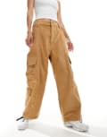 [The North Face] The North Face Heritage Utility cord wide leg high waist cargo pants in beige-Neutral 6 Beige