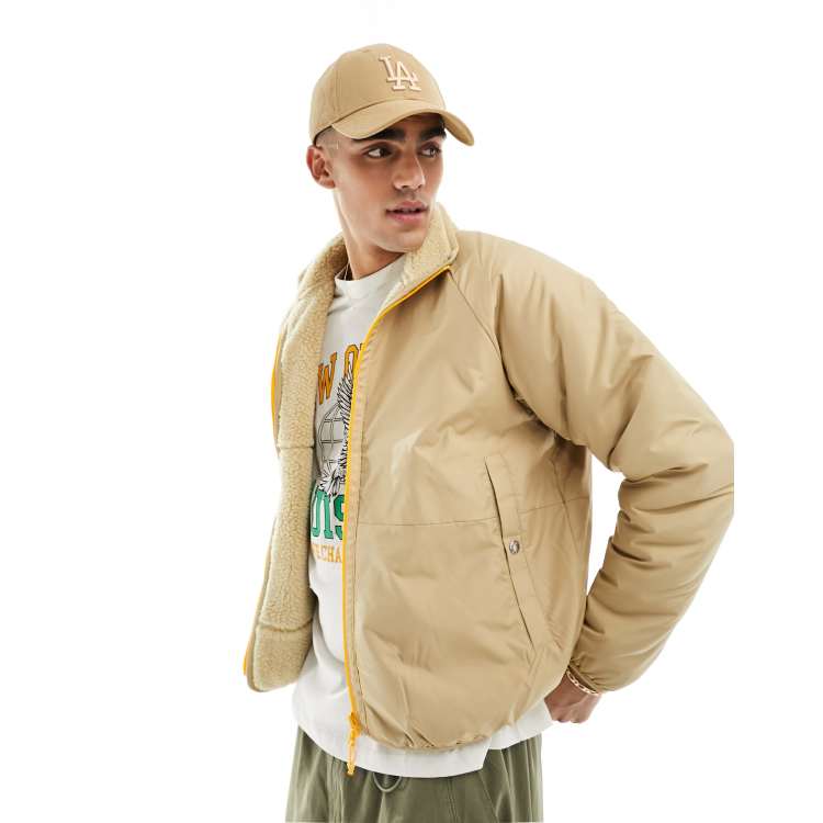 The North Face high Pile reversible jacket in stone