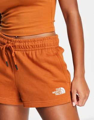The North Face high waist fleece shorts in brown Exclusive at ASOS