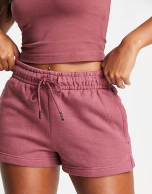 high waisted fleece shorts