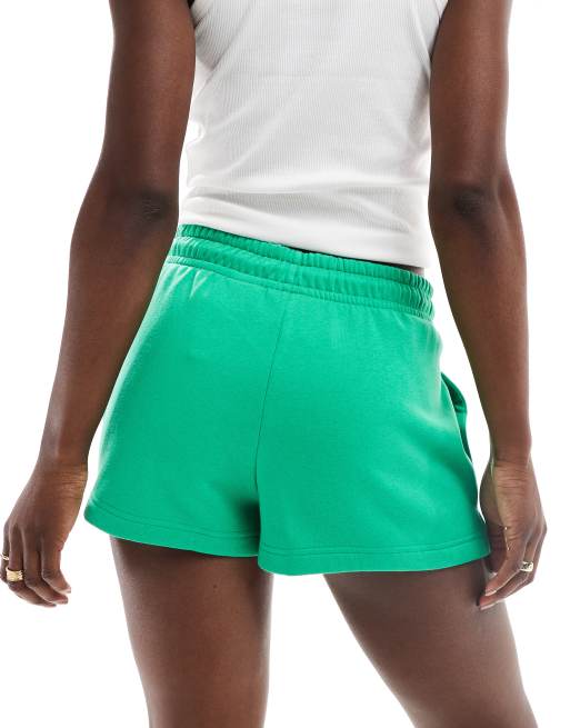 The North Face high waist jersey shorts in emerald green