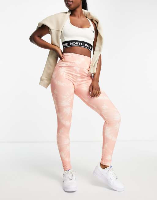 The North Face high waisted leggings in pink tie dye Exclusive at ASOS