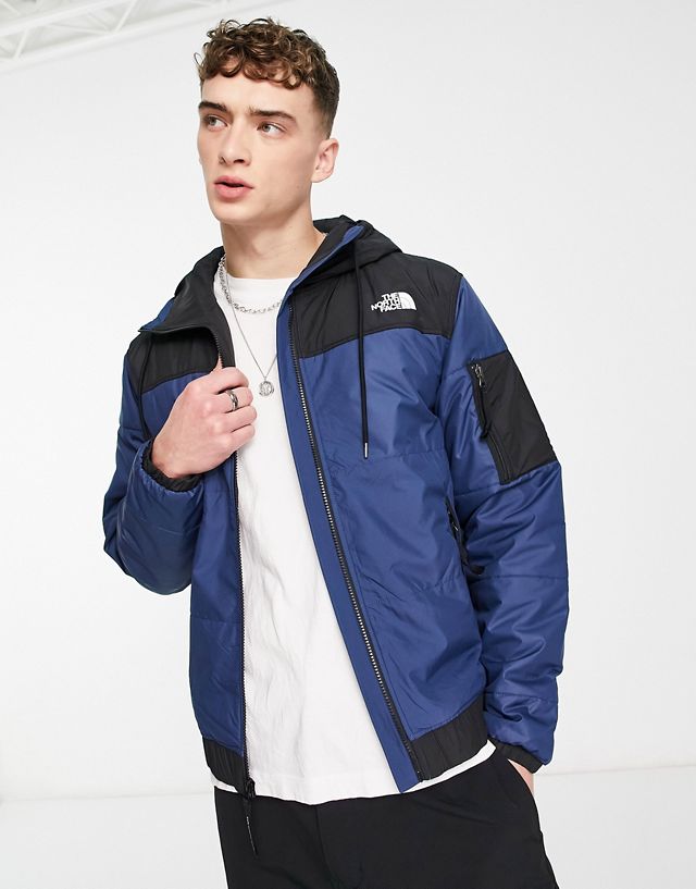 The North Face Highrail bomber puffer jacket in navy