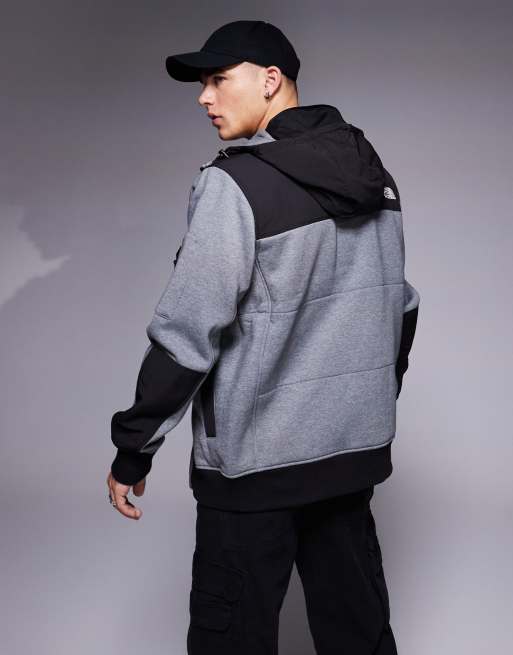The North Face Highrail fleece insulated hooded jacket in gray