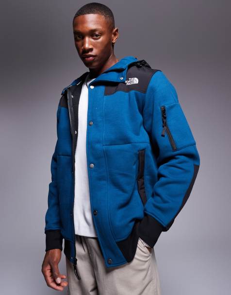 The North Face Highrail fleece insulated hooded jacket in petrol blue and black - view 1
