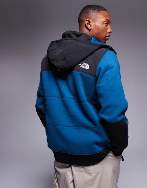 The North Face Highrail fleece insulated hooded jacket in petrol blue and black ASOS