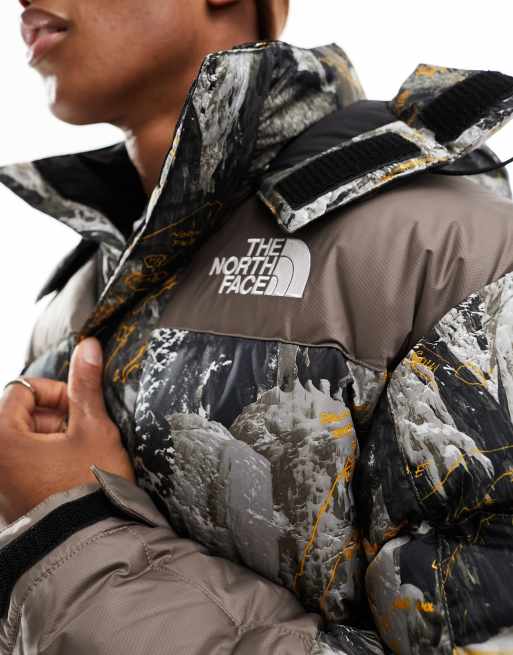 The North Face himalayan baltoro down jacket in black and white