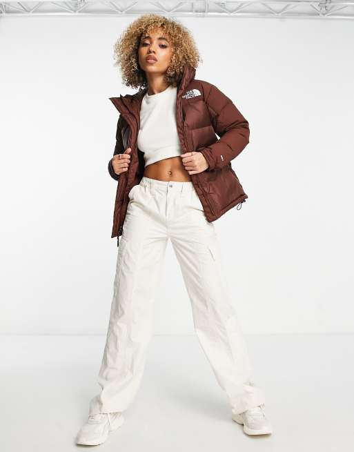 The North Face Himalayan down parka coat in brown, 4 of 4
