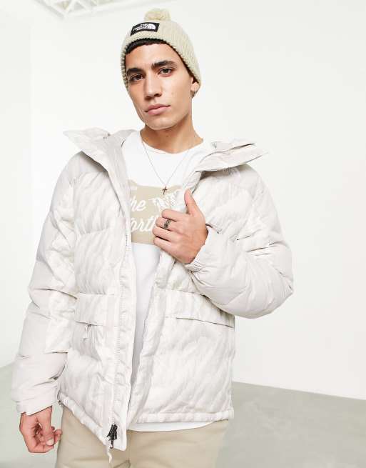 The North Face Himalayan Down parka tiger print jacket in gray | ASOS