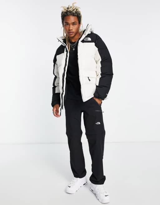 The North Face Himalayan down puffer jacket in black and off white