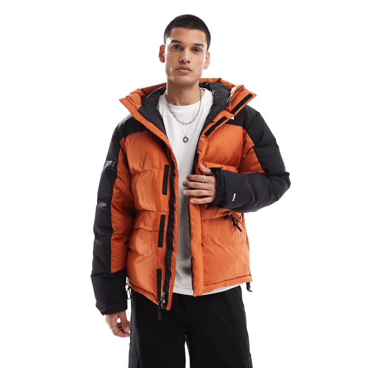 The North Face Himalayan down puffer parka jacket in orange | ASOS