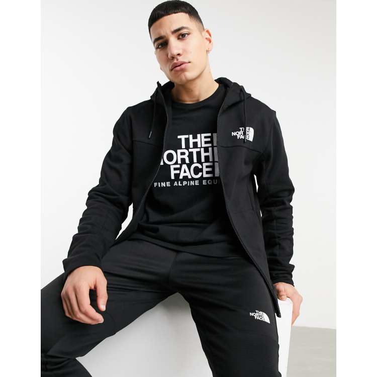 The North Face Himalayan full zip hoodie in black ASOS