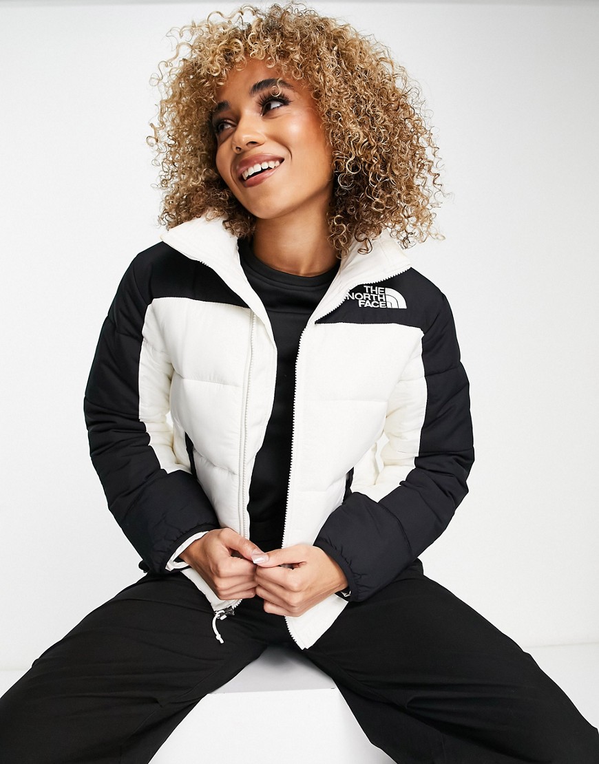 The North Face Himalayan insulated jacket in cream and black-White