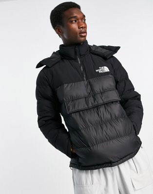 The North Face Himalayan insulated overhead puffer jacket in black