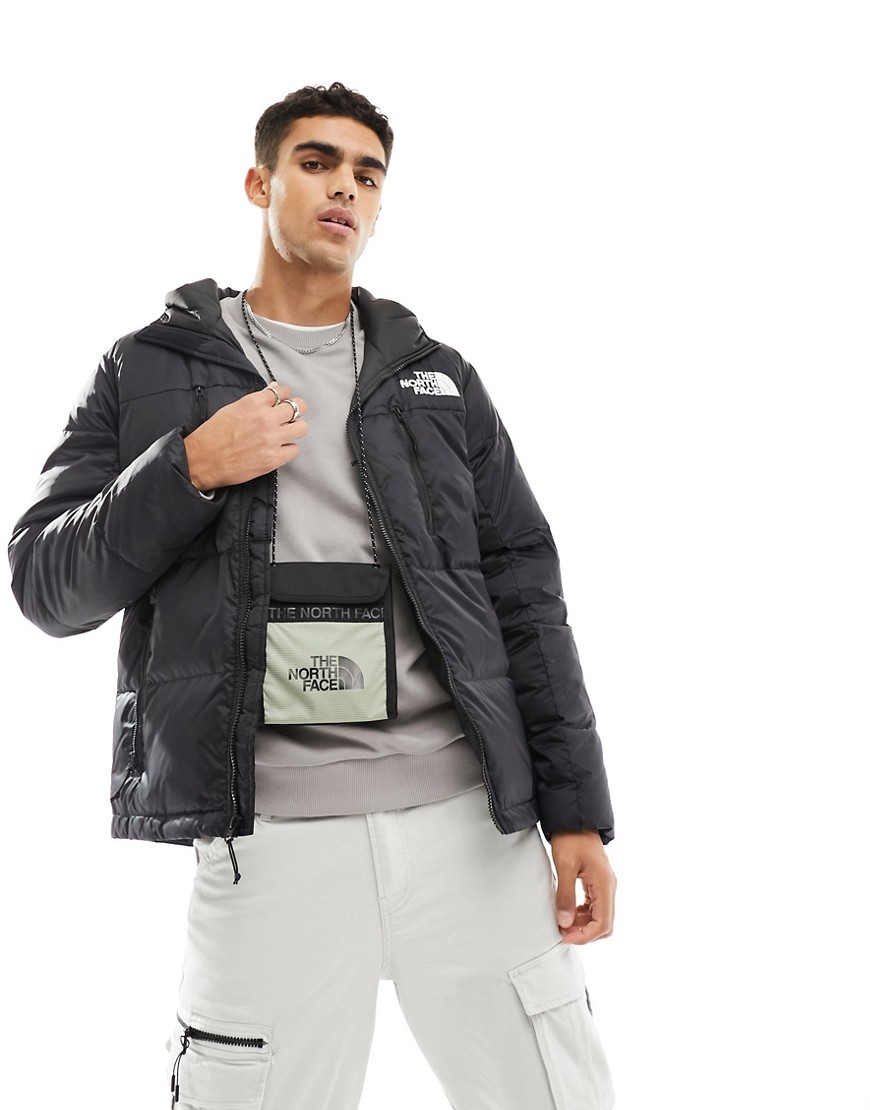 The North Face Himalayan light down hooded jacket in black