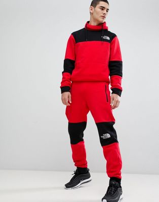 red north face tracksuit