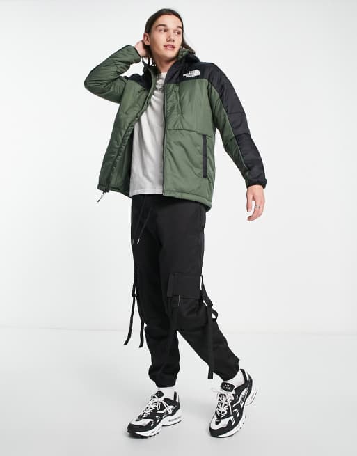 The North Face Himalayan synthetic insulated hooded jacket in khaki and  black