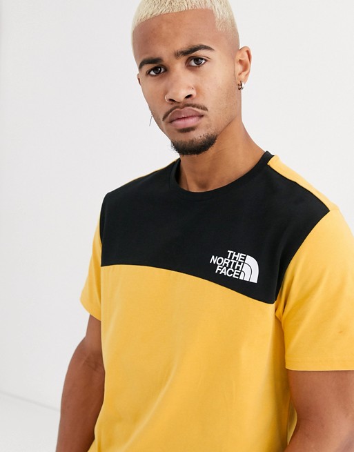 The North Face Himalayan t-shirt in yellow/black