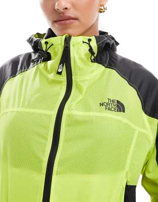 The North Face Himalia packable wind jacket in lime green