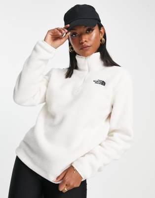 hispare 1/4 zip fleece in white