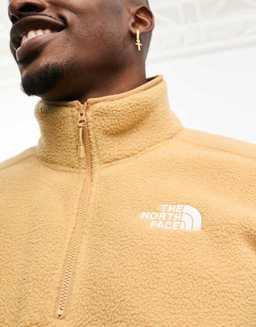 The North Face Hispare quarter zip fleece in light yellow