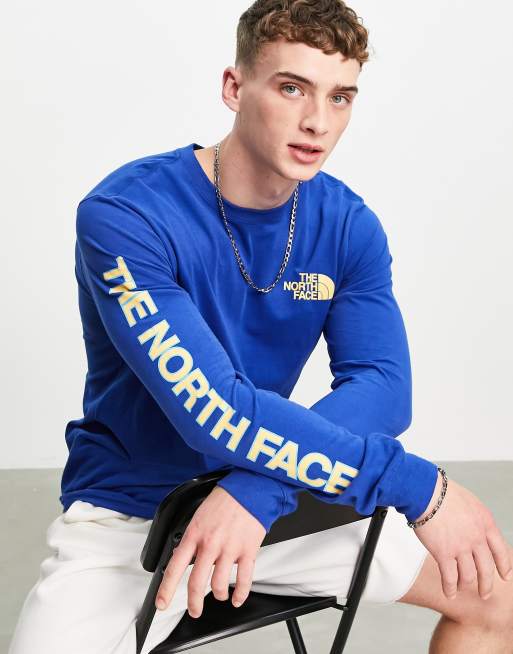 North face blue long hot sale sleeve