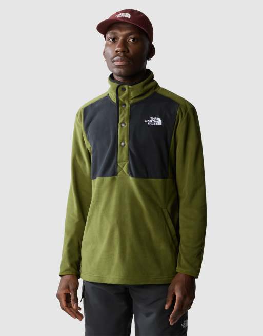 The North Face - Homesafe - Polaire à enfiler avec col à boutons-pression - Vert/noir