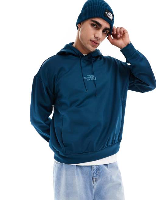 The North Face Horizon fleece pullover hoodie in petrol blue ASOS