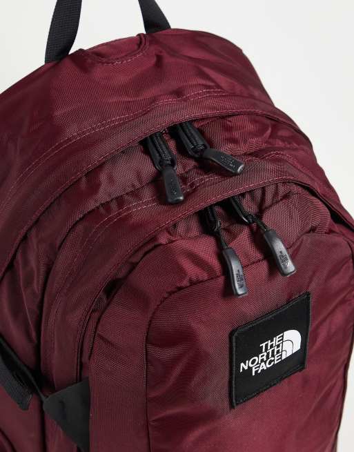 The North Face Hot Shot backpack in burgundy