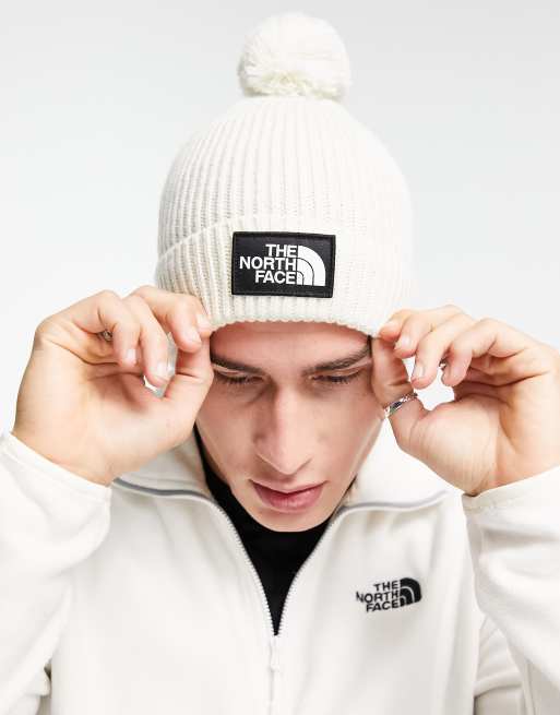 skadedyr frugter Hen imod The North Face - Hvid hue med logo og kvast | ASOS