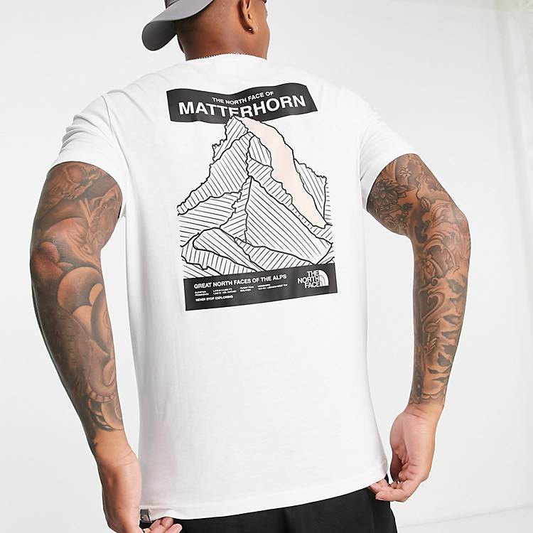 For det andet Adept Fremsyn The North Face - Hvid T-shirt med Matterhorn-print på ryggen - Kun hos ASOS  | ASOS