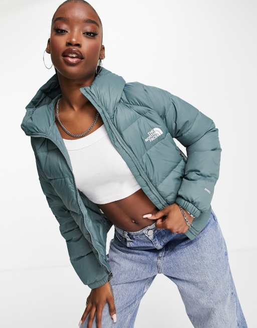 The North Face Hyalite Down hooded jacket in green | ASOS