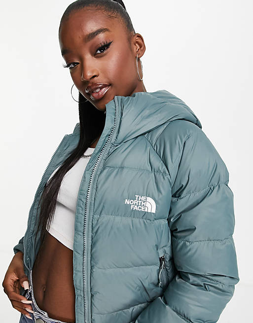 The North Face Hyalite Down hooded jacket in green | ASOS
