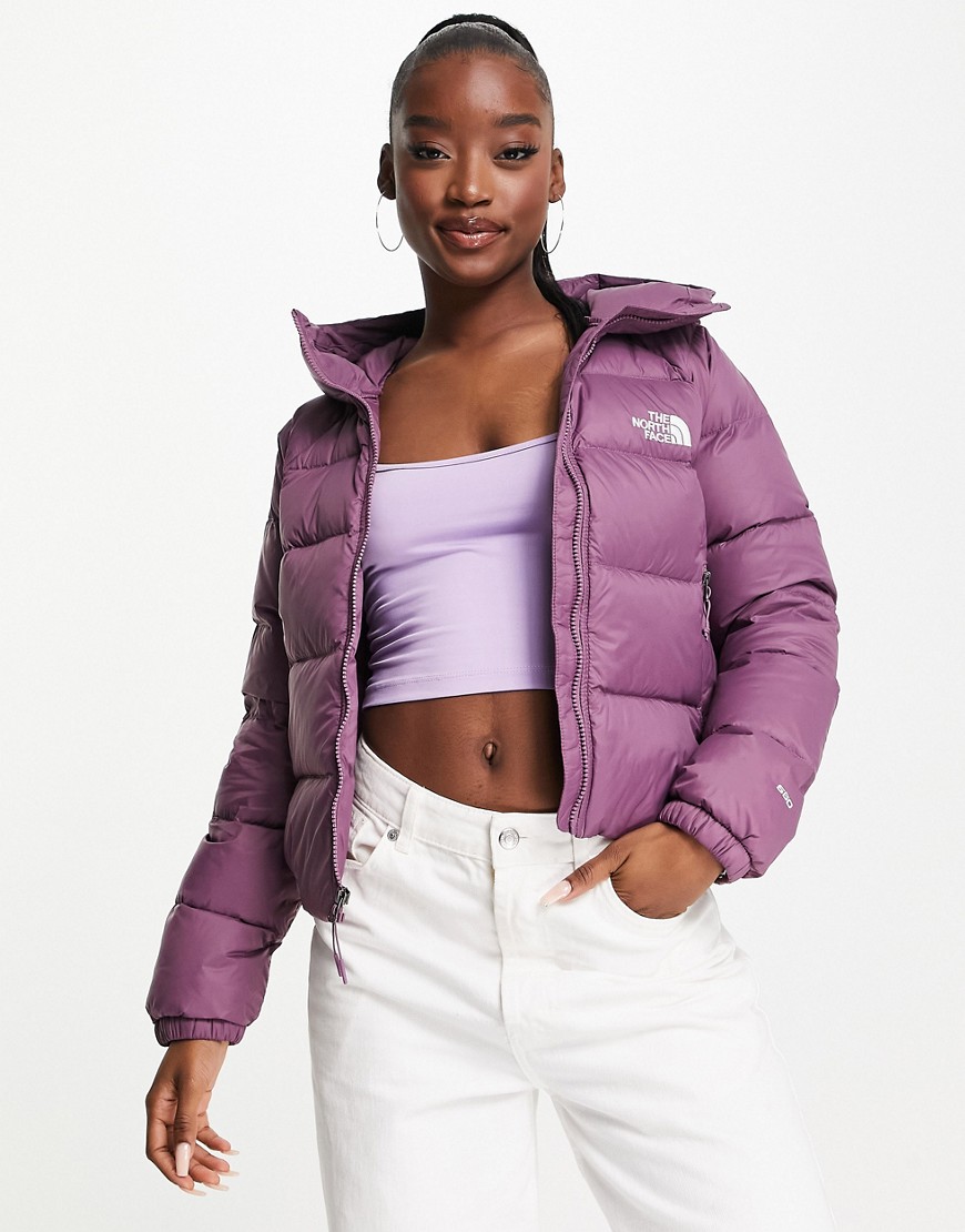 The North Face Hyalite Down hooded jacket in purple