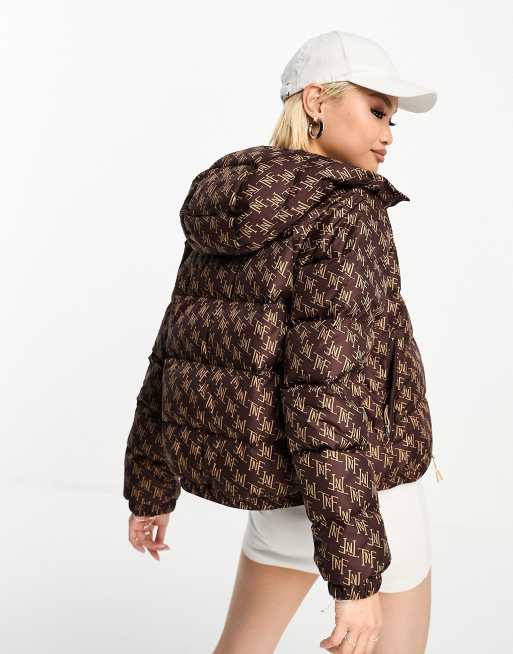 The North Face Hydrenalite down hooded jacket in monogram brown, 3 of 4