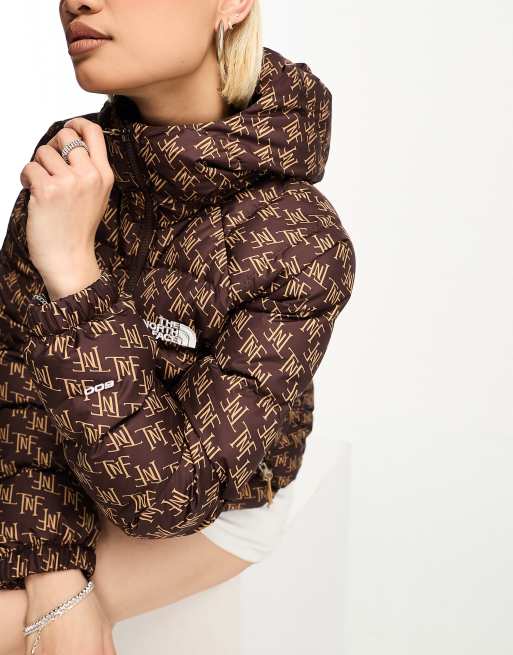 The North Face Hydrenalite down hooded jacket in monogram brown, 4 of 4