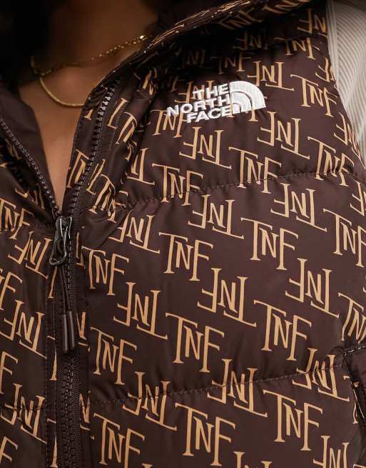 The North Face Hydrenalite down hooded vest in monogram brown, 3 of 4
