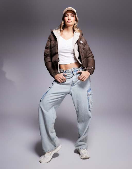 The North Face Hydrenalite hooded down puffer jacket in smoky brown